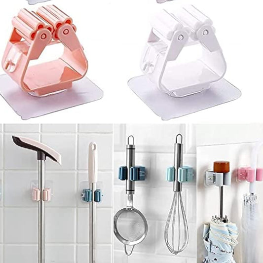 1 Pc Mop and Broom Self Adhesive Holder Wall Mount Magic Hanger Organizer