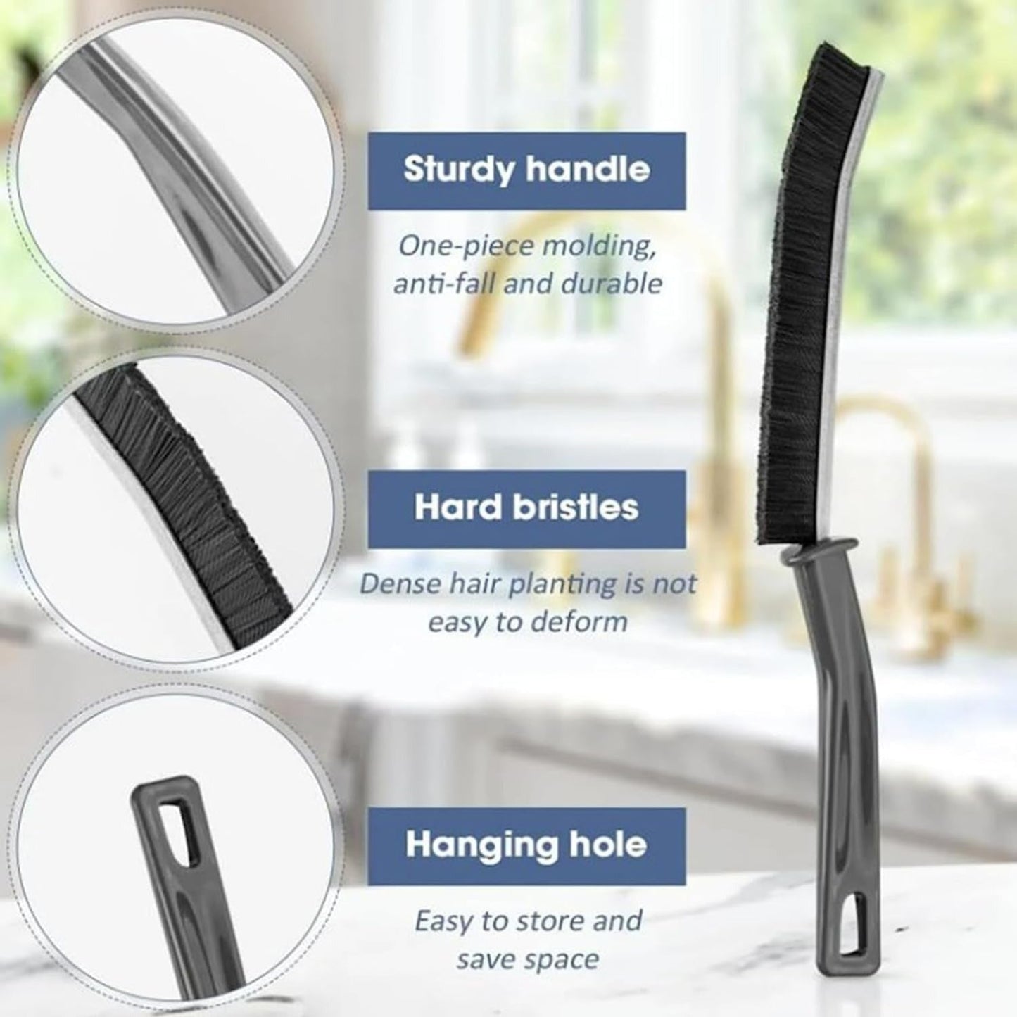 2 PCS Hard Bristle Crevice Cleaning Brush