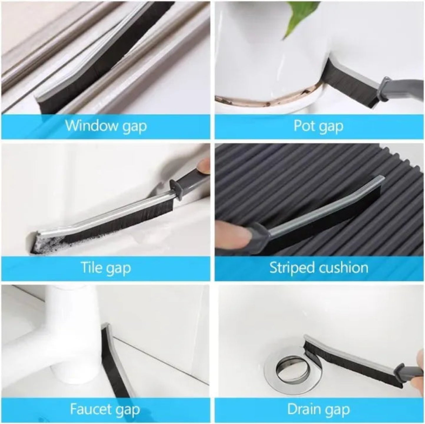 2 PCS Hard Bristle Crevice Cleaning Brush
