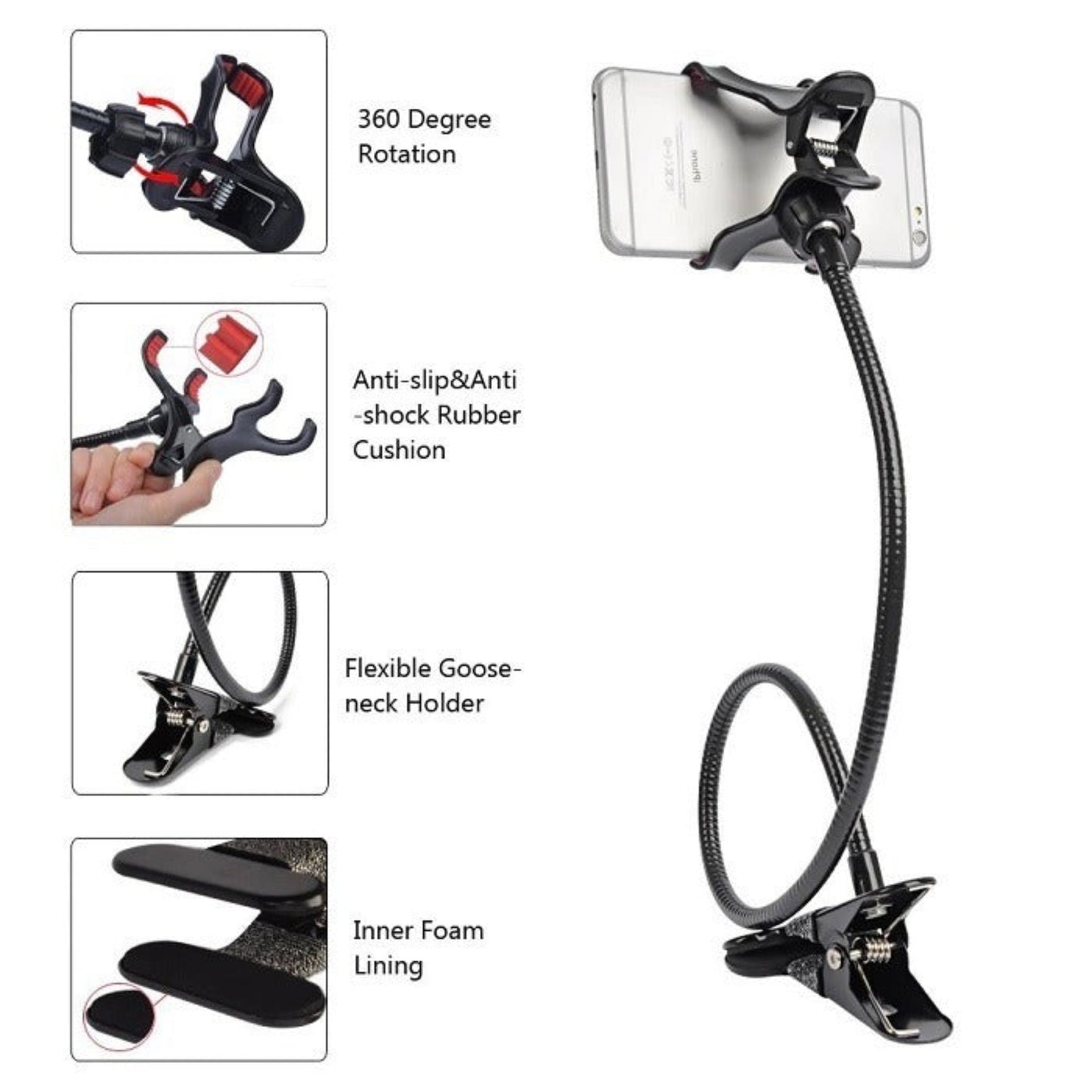 Adjustable Lazy Phone Holder for Desk, Bed & Table