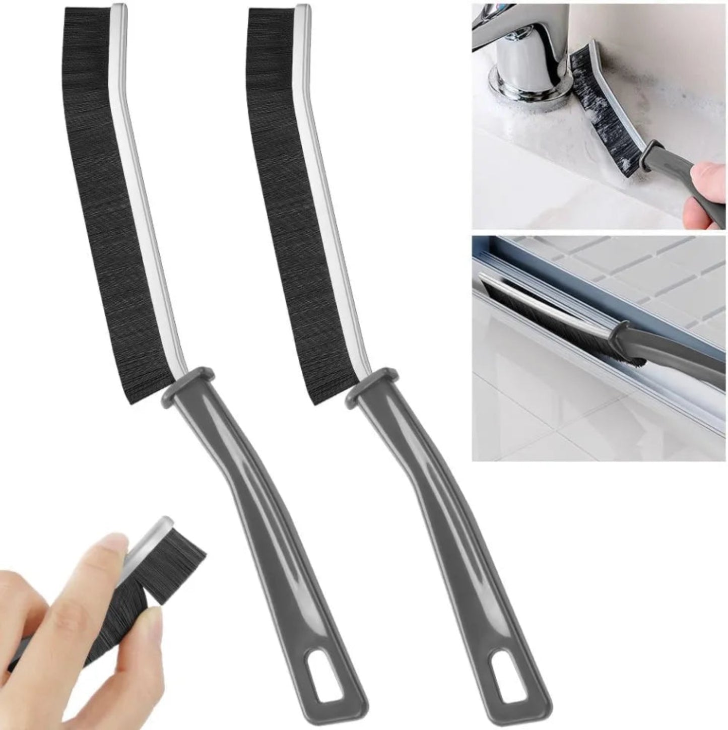 2 PCS Hard Bristle Crevice Cleaning Brush