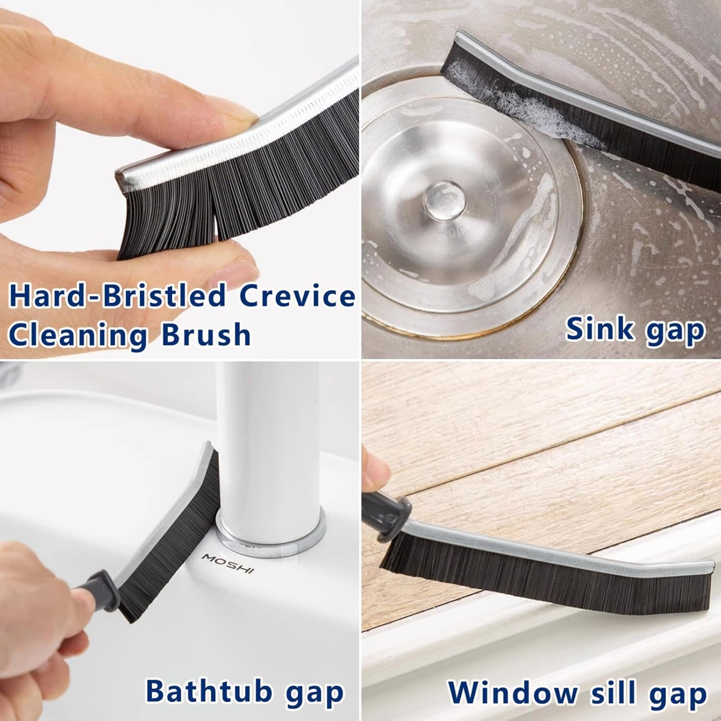 2 PCS Hard Bristle Crevice Cleaning Brush
