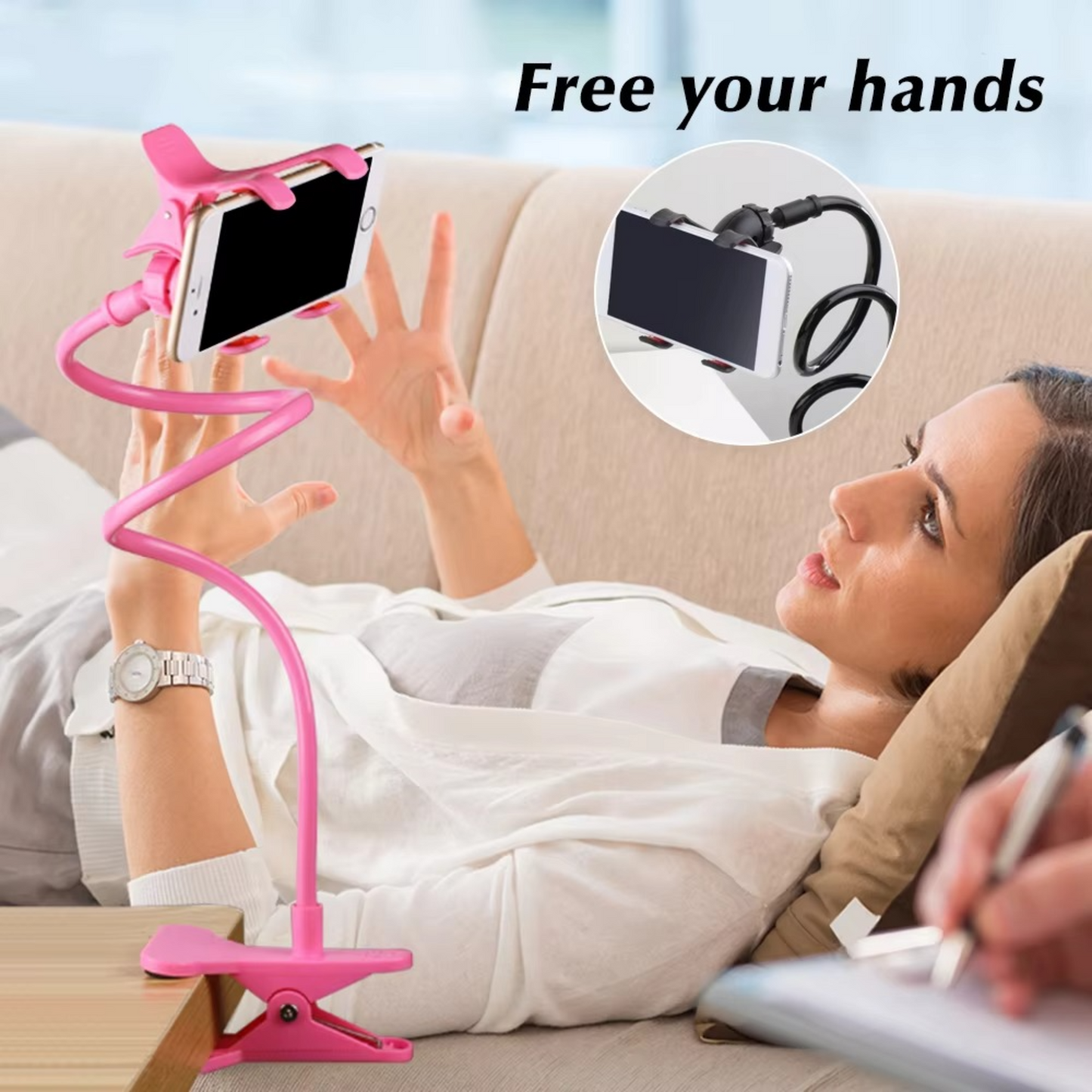 Adjustable Lazy Phone Holder for Desk, Bed & Table